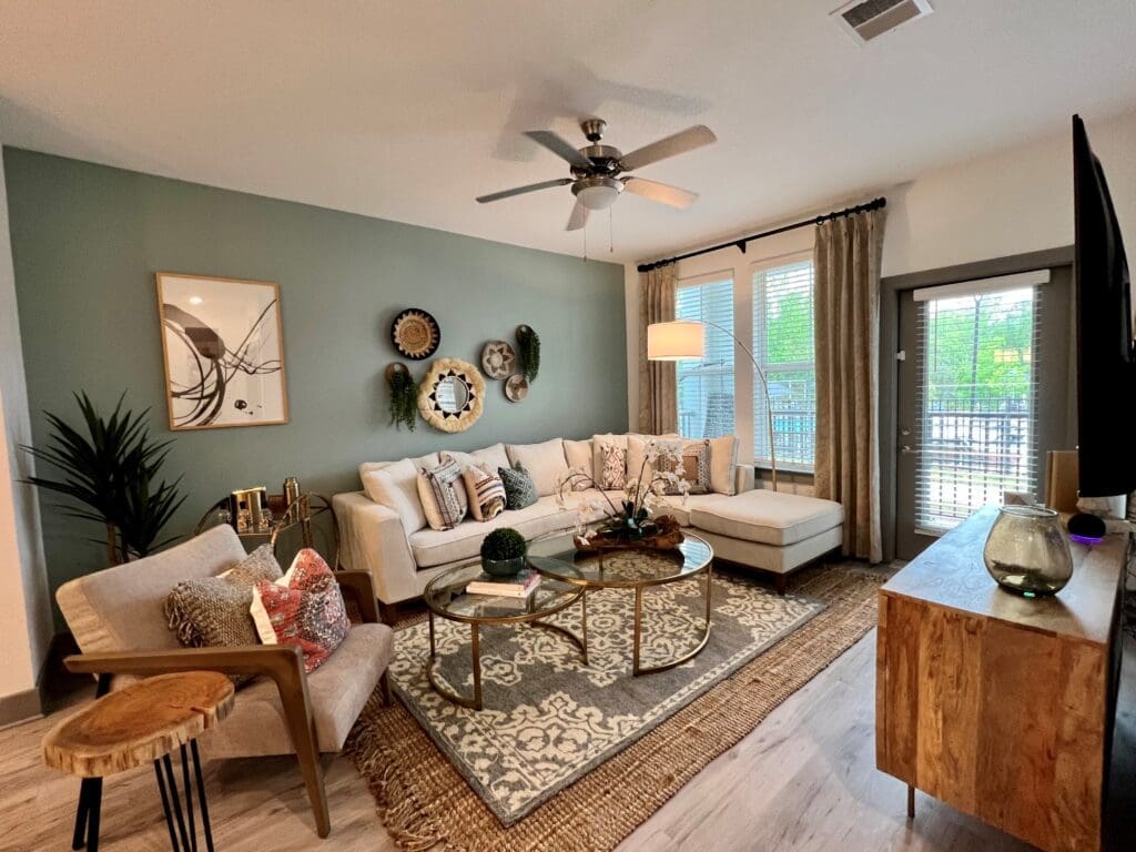 The Addison Eighty50 one bedroom model living room